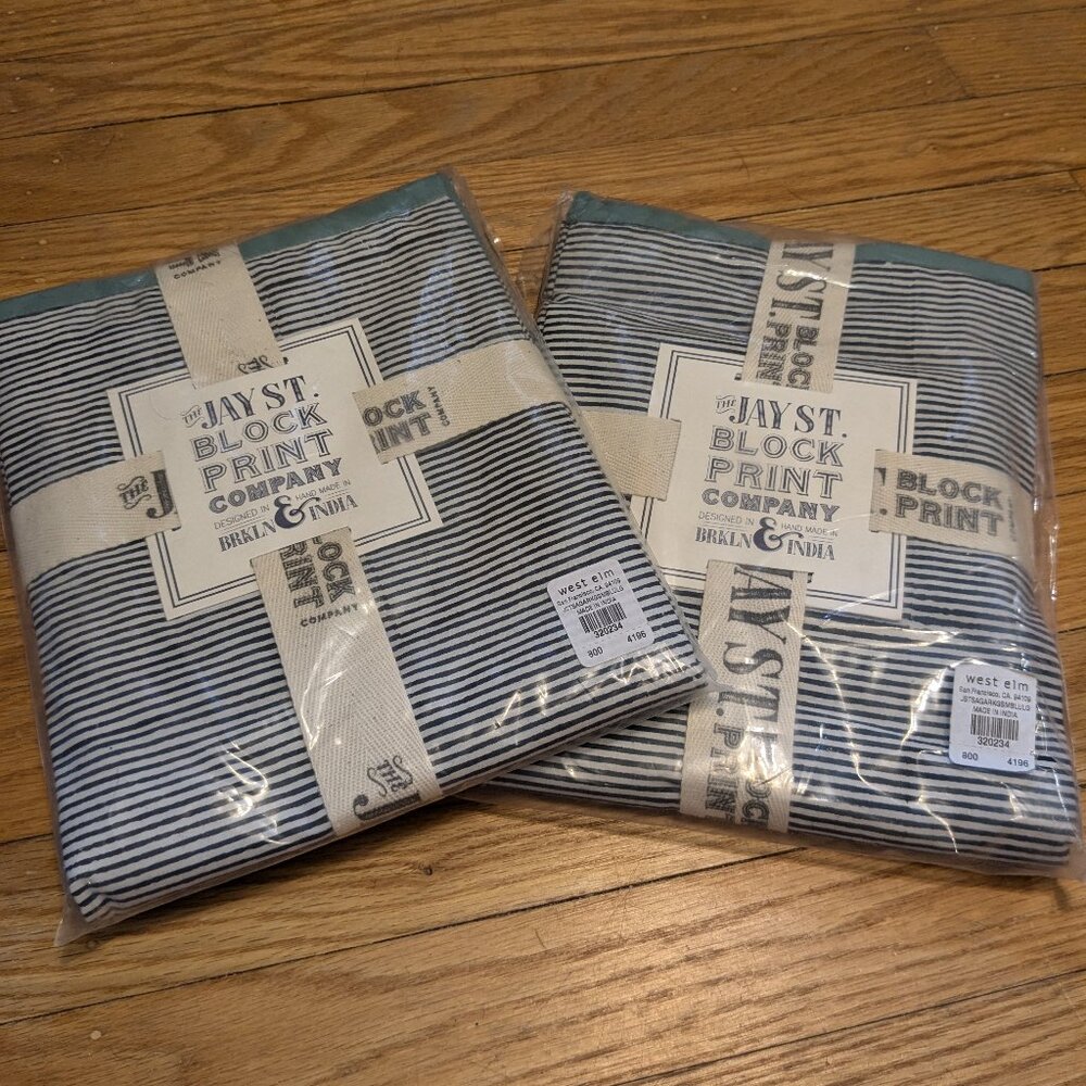 West Elm block print king-size pillowcases (pair)